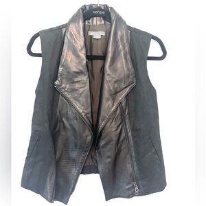 Vince Black Leather Vest for Women